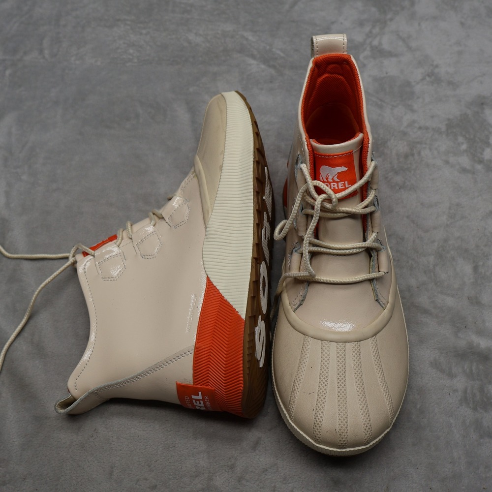 Sorel Women 12 Rain Boot White Out N About III Waterproof Lace-Up NL4431 NWD?